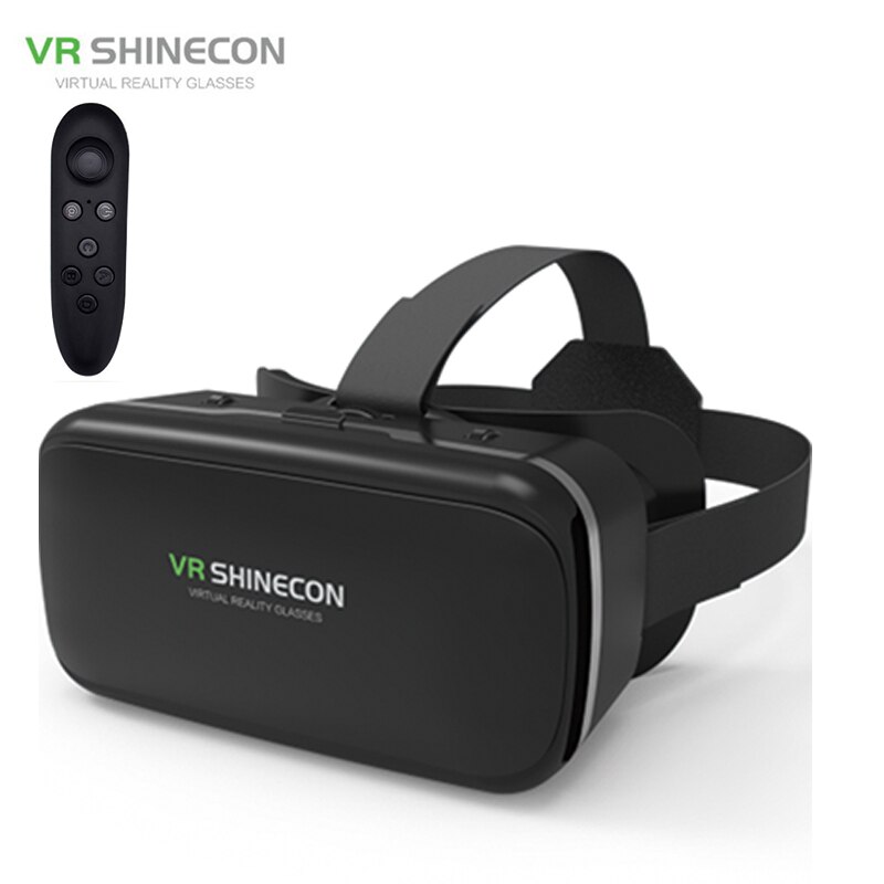 VR Shinecon-Gafas de realidad Virtual 3D para casco de teléfono inteligente, gafas VR, auriculares, prismáticos para videojuegos: G04 with Black