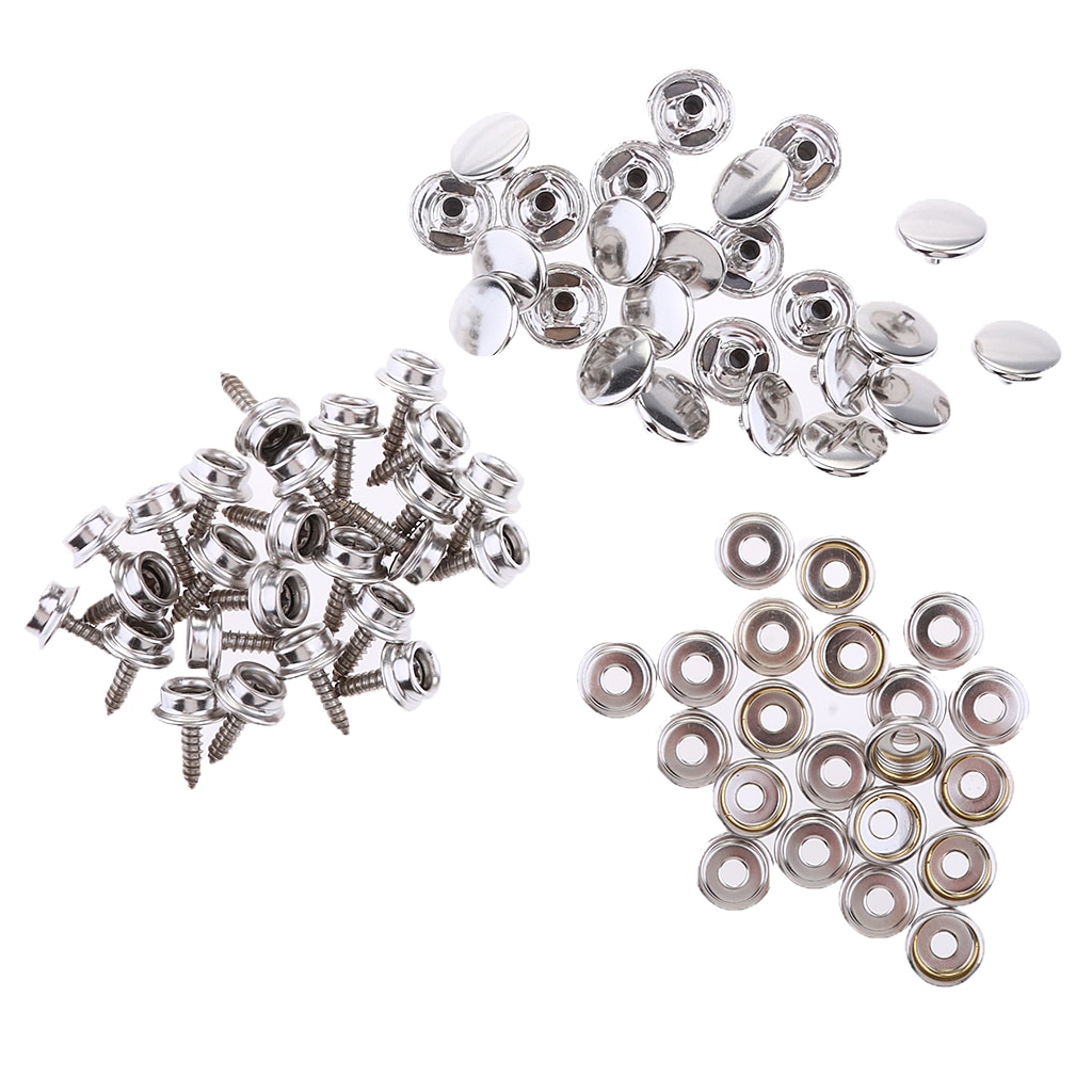 75x Snap Button 15mm Screw Studs Fastener Socket for Canvas Tent Cover Boat