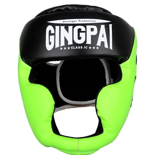 Boxningshjälm röd vuxna barn mma träning muay thai grappling huvudskydd skydd boxning hjälmar huvudbonader blå: Grön / L
