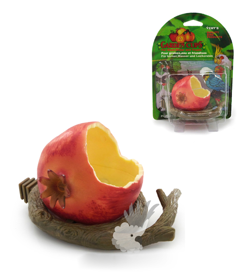 Forma original de fruta, copa de pájaro para alimentación, alimentador de aves de corral para jardín, alimentadores de mascotas, contenedor de comida, cuencos para beber, alimentador para pájaros
