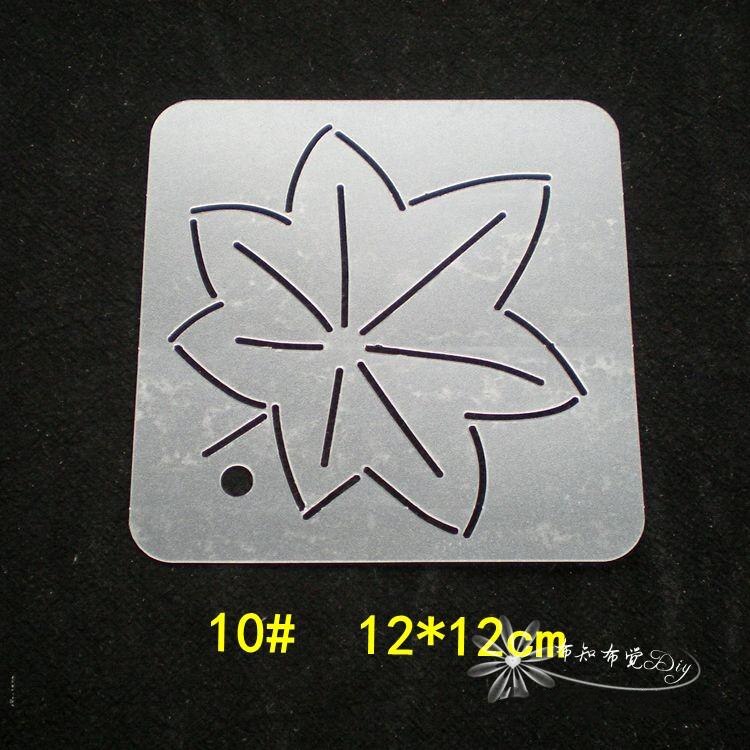 9pcs/set Japanese Style Classic Flowers Leaf Sashiko Templates Sashiko Stencil Drawing Pattern 12cm*12cm