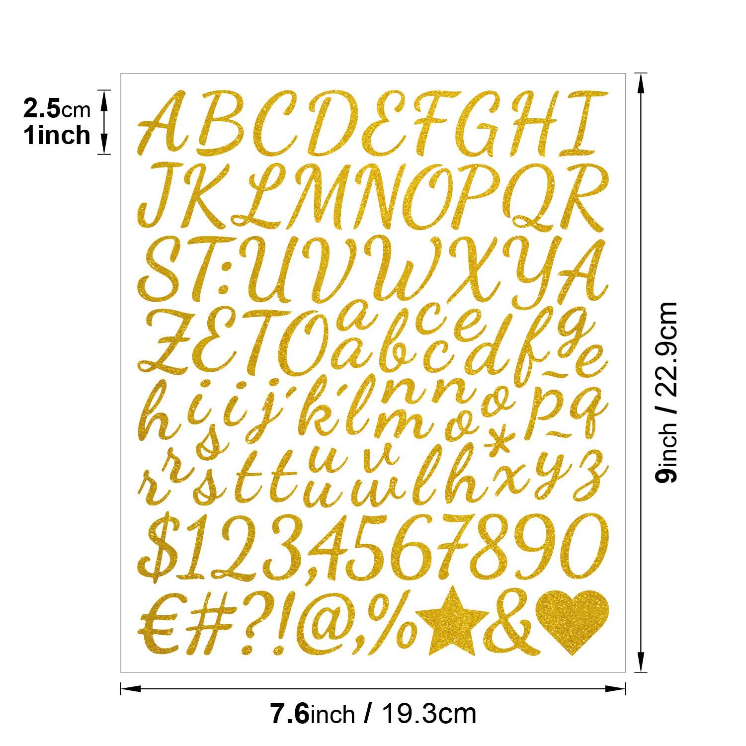 2 sheets Gold Self-Adhesive Vinyl Letters Numbers Alphabet Stickers Mailbox Numbers Sticker for Mailbox, Signs, Home, Window: Red