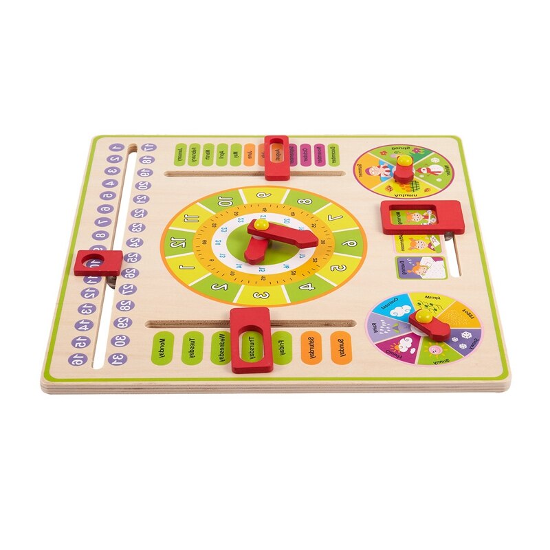 Baby Holz Spielzeug freundlicher Lernen Entwicklungs Multifunktions Klappe Abakus Holz Uhr freundlicher ligence Pädagogisches Spielzeug