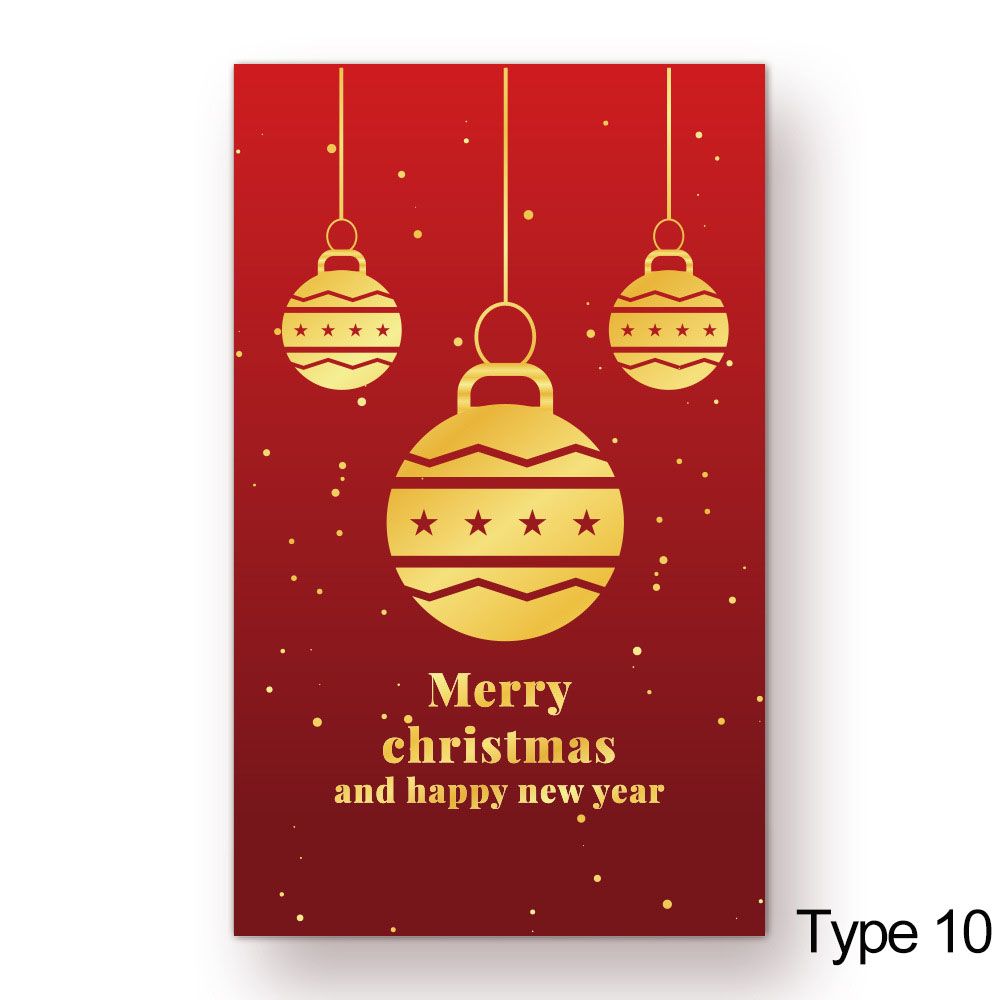 50 stk. god jul-kort godt år melding hilsen postkort juletre hjort pakkeinnlegg innpakning dekor: Gul