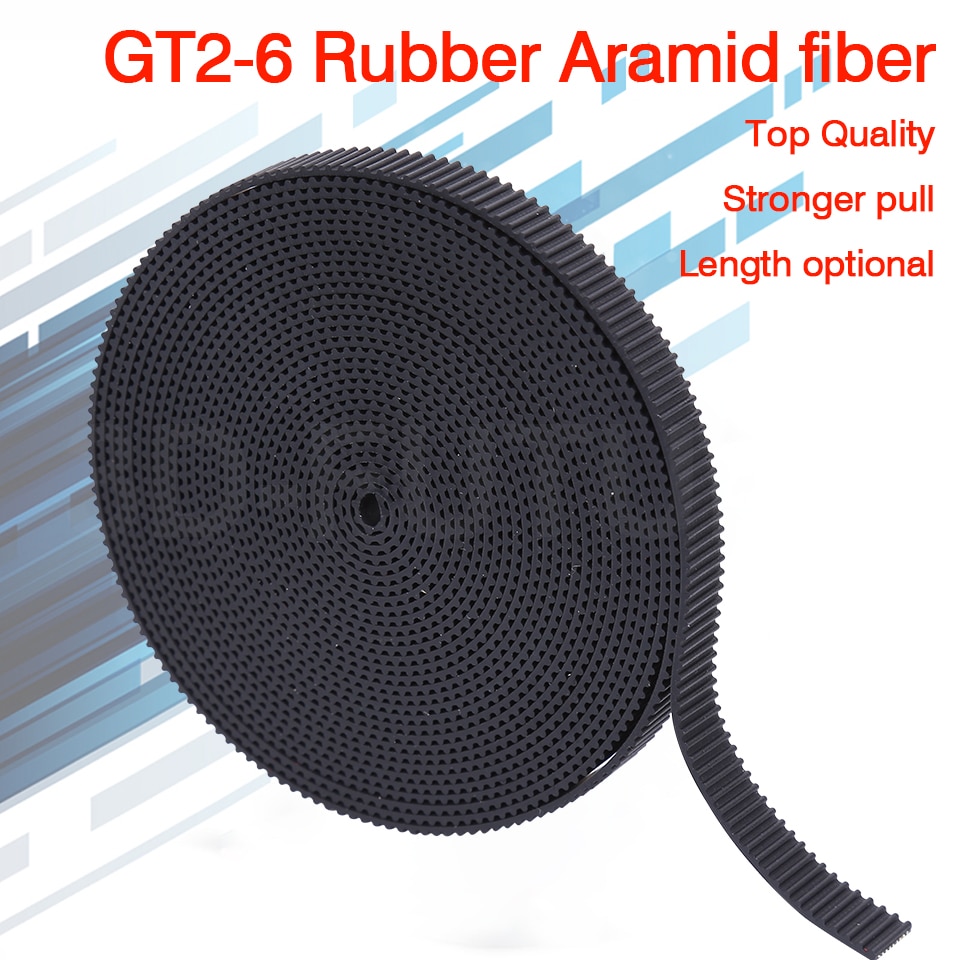 5m/10m//20m/50m/lot GT2-6mm / 10mm open timing belt GT2 belt Rubber Aramid Fiber cut to length for 3D printer