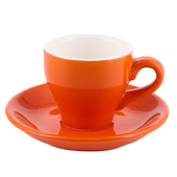 80 Ml Espresso Koffie Mok Set Gekleurde Glazuur Keramische Kopje Koffie En Schotel Huis Keuken Accessoires Drinkware Kahve Fincan Takimlari