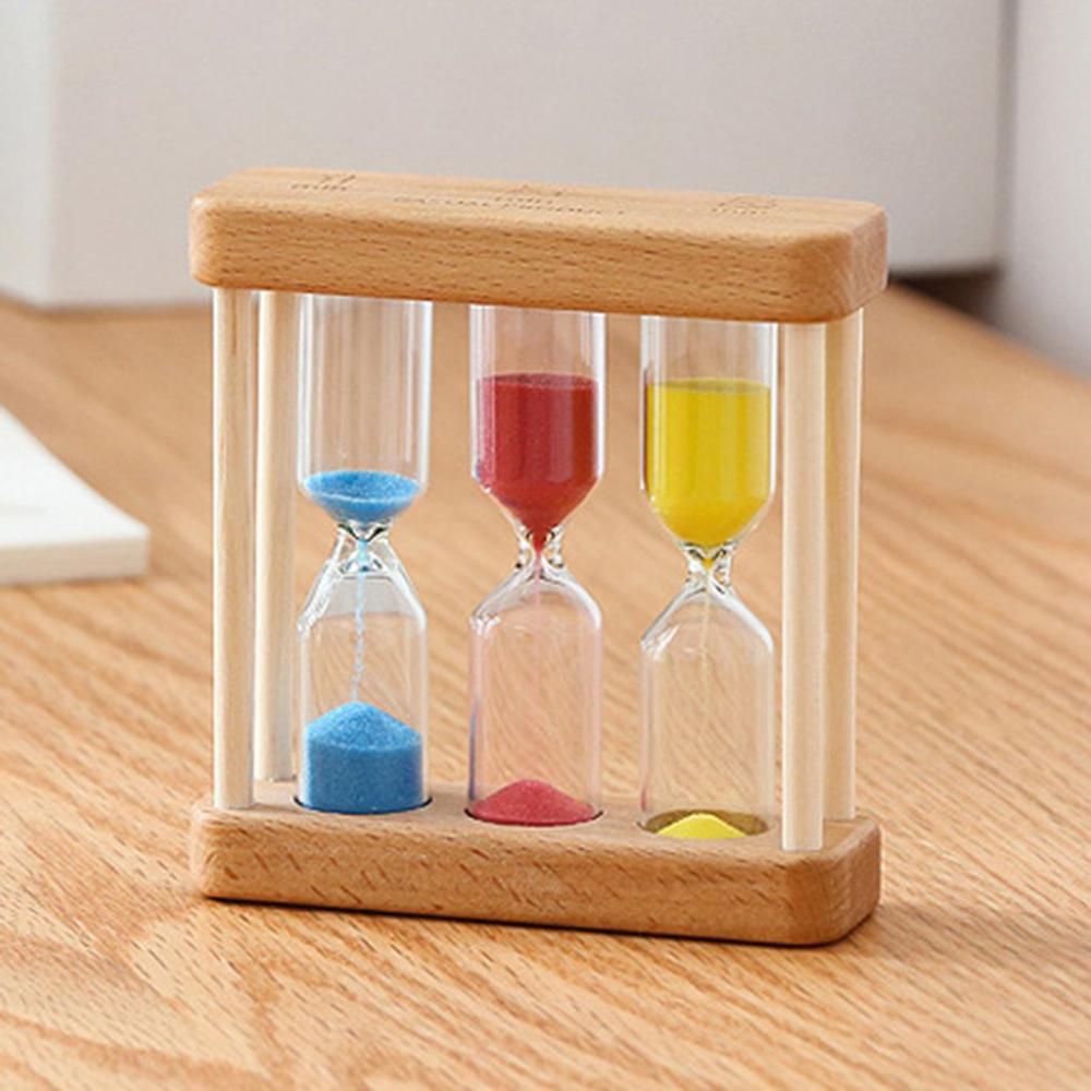 1/3/5 Minuut Houten Zand Glas Zandloper Timer Klok Home Decor Voor Childern Eenvoudige Stijl