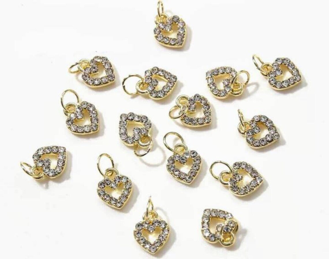 10Pcs Luxurious Hollow Dangle Nail art Charms Golden Star/Heart/Moon /Christian Cross Nail Piercing Jewelry Nail Hoop Pendants#5: 0711