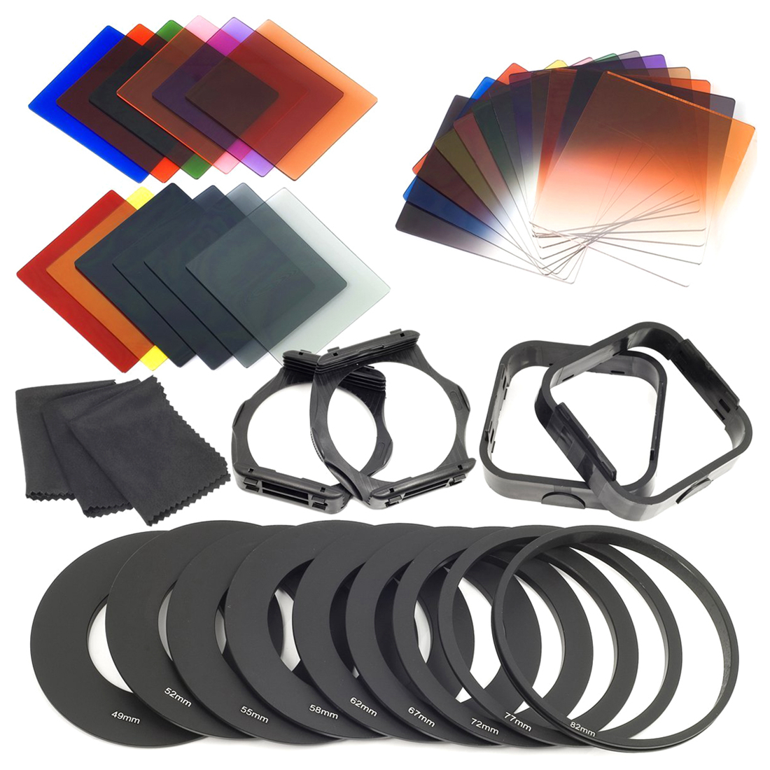 Top Deals 24Pcs Nd + Afgestudeerd Filters + 9Pcs Adapter Ring, zonnekap Filter Houder Voor Cokin P-serie