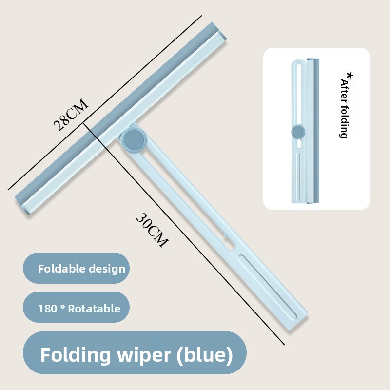Shower Squeegee for Glass Door Wall Scraper Cleaner with Silicone Holder Bathroom Mirror Wiper Rubber Blade Water Remover Tool: GRAY
