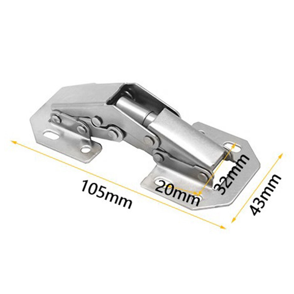 4 inch Cabinet Hinge 90 Degree No-Drilling Hole Cupboard Closet Door Buffer Hinges Soft Close with Screws Furniture Hardware