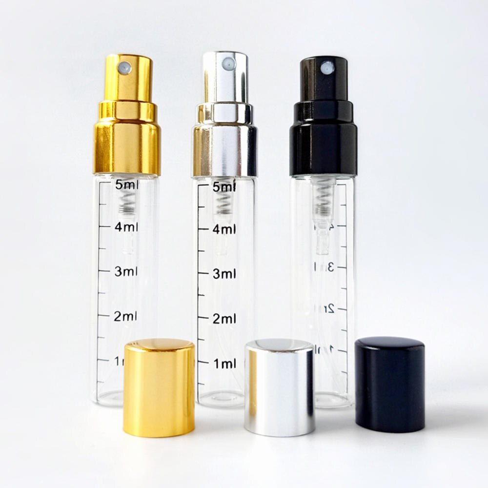 5Ml Glazen Fles Met Schaal, lege Parfumflesjes Verstuiver Spray Flessen Draagbare Reizen Cosmetische Container Make Up Gereedschap 1Pcs