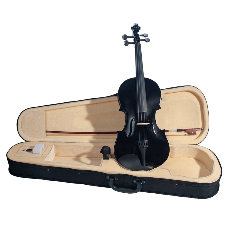 Violín de arce negro 4/4 con bajo, violín de cola de aleación superior