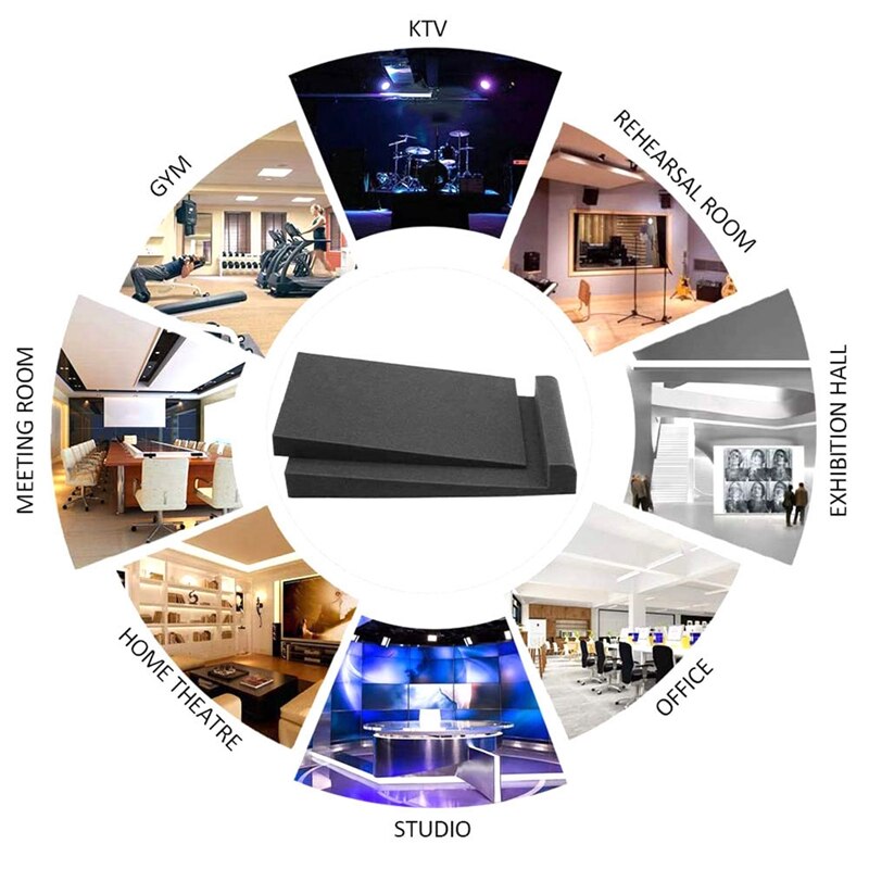 1 set geluidsdichte pads studio monitor isolatie pads hoge dichtheid studio monitor isolatie pads voor 5 inch luidsprekers