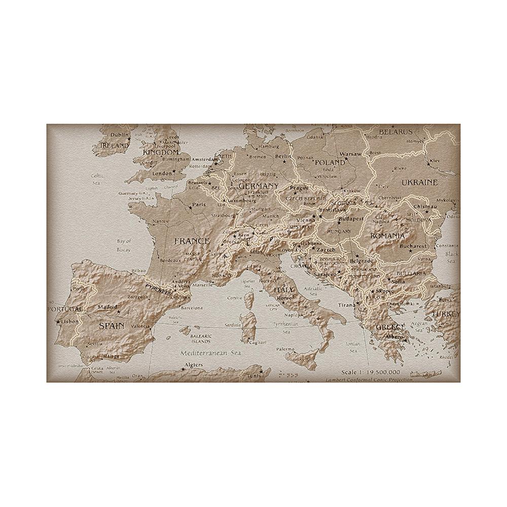 Mapa Simple de Europa no tejido 150x100cm Mapa de estudiante escolar para la educación y el principiante