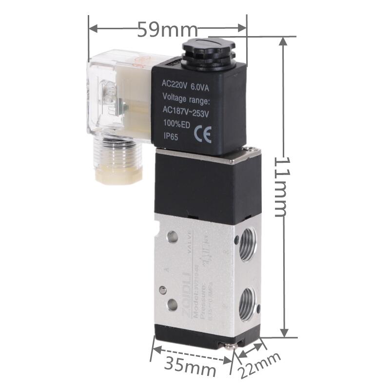 Pneumatic Solenoid Valve 3 Way 2 Position Air Directional Control 3V210-08 DC12V DC24V AC110V AC220V