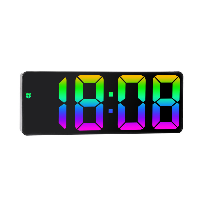 Reloj despertador Digital a Color con Control de voz, indicador de fecha y temperatura, modo nocturno, reloj de mesa con repetición, función antidisturbios, reloj LED de 12/24H: Rojo