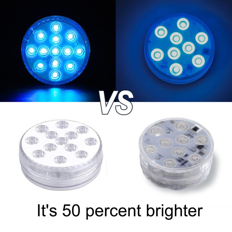 1/2/4Pcs Submersible LED Lights IR Remote Control 13 LED RGB Underwater Spa Light Submersible Lamp For Vase Base Aquarium