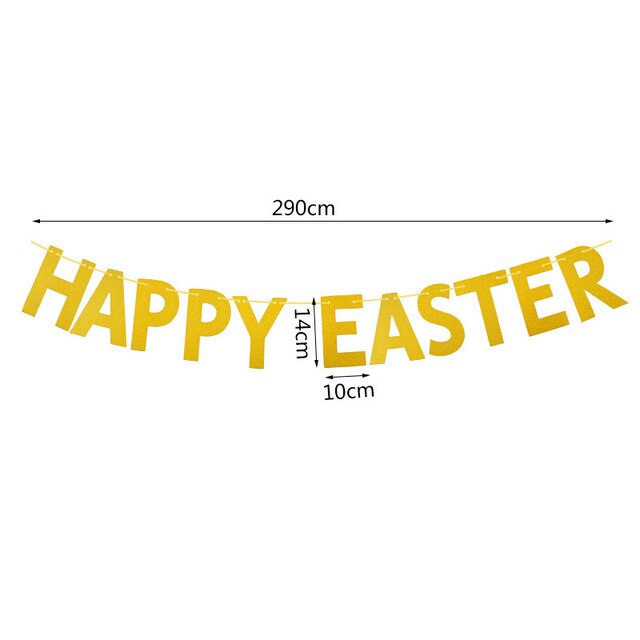 Multiple Styles Happy Easter Decor Banner Cute Easter Bunny Egg Paper Garland For Home Hanging Bunting Easter Day Party Supplies: B01