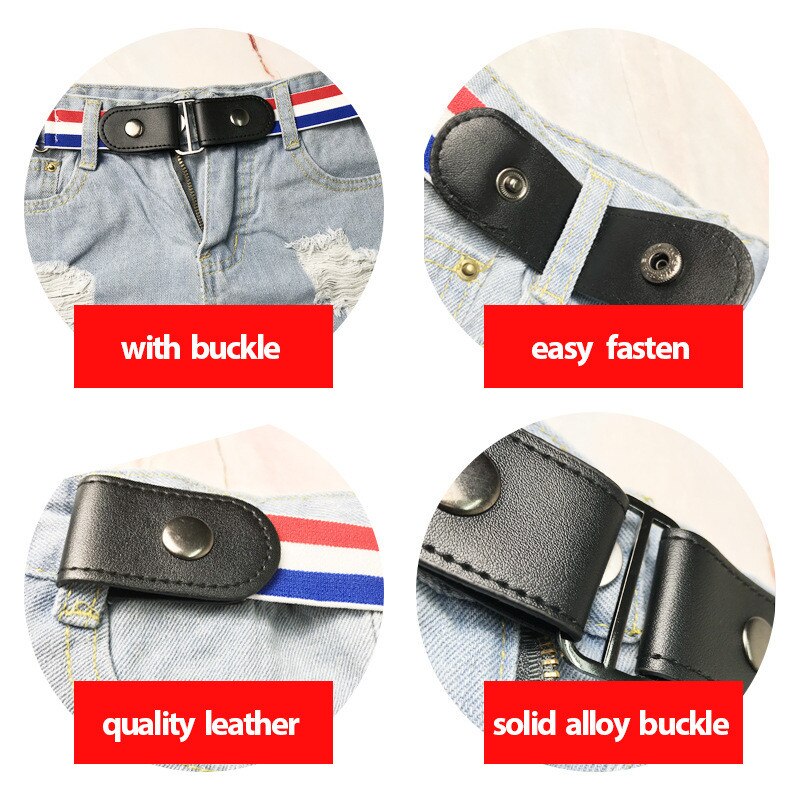 Gesp-Gratis Riem Voor Jean Broek Jurk Dames Slim Sport Trend Jeans Vrouwen Punk Stijl Elastische Taille broek Stretch Elastische