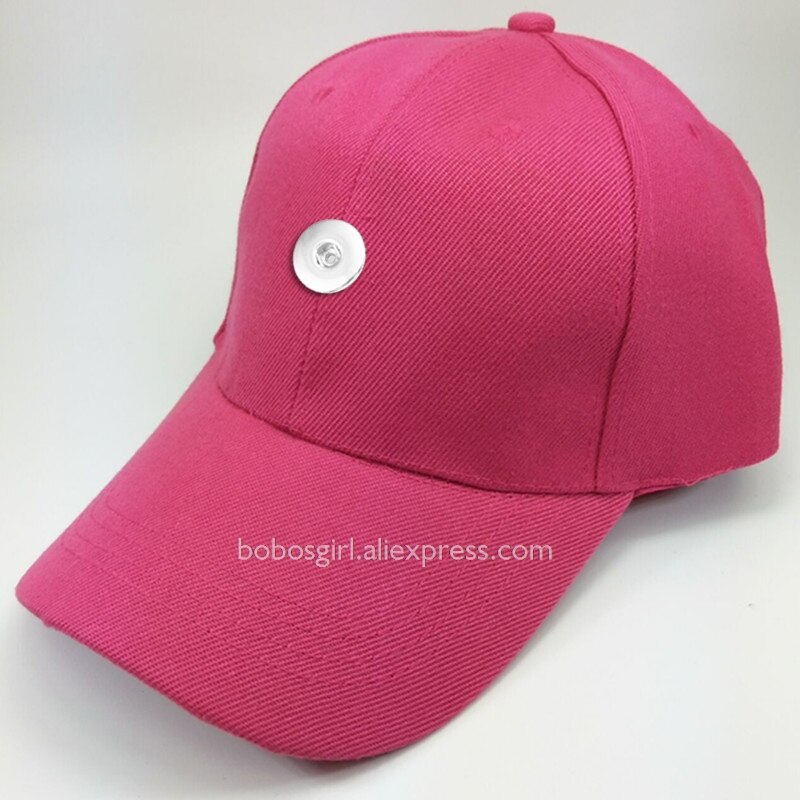 Multicolor sport Baseball 18mm przystawki przycisk czapki DIY biżuteria kapelusze TW206: Rose red