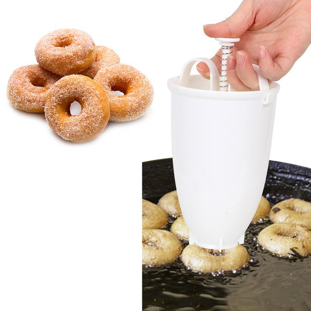 Donut mögel lätt snabb bärbar donut maker manuell våffeldispenser munk maskin arabisk våffla plast lätt friterad: En typ