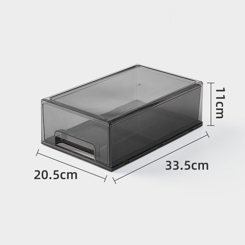 WDDSXXJSL simple drawer storage box office supplies desktop storage superimposed cosmetics sundries storage box home decoration: Translucent gray L