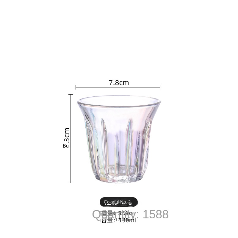 Taza blanca australiana de 100ml-200ml, taza de café Simple, Espresso blanco plano, clásica, Retro, rayas verticales: 130ml - colorful
