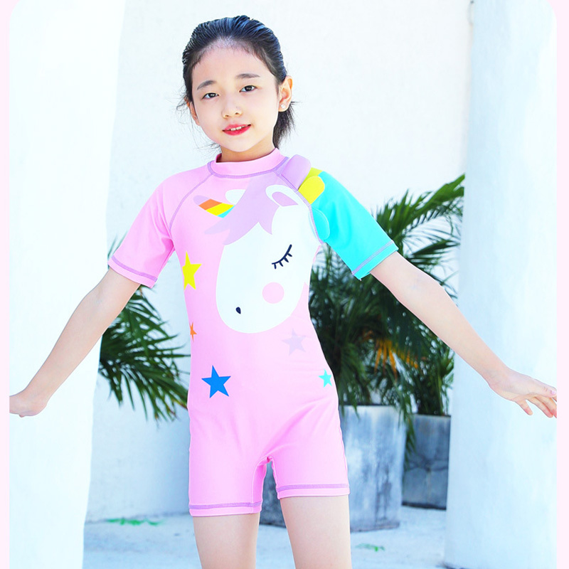 4-12 jahre Prinzessin Mädchen Badeanzug Einhorn Rosa Lila Nette Sonnencreme Art Sonnenbaden Baden Schwimmen Baby Bademode Anzug