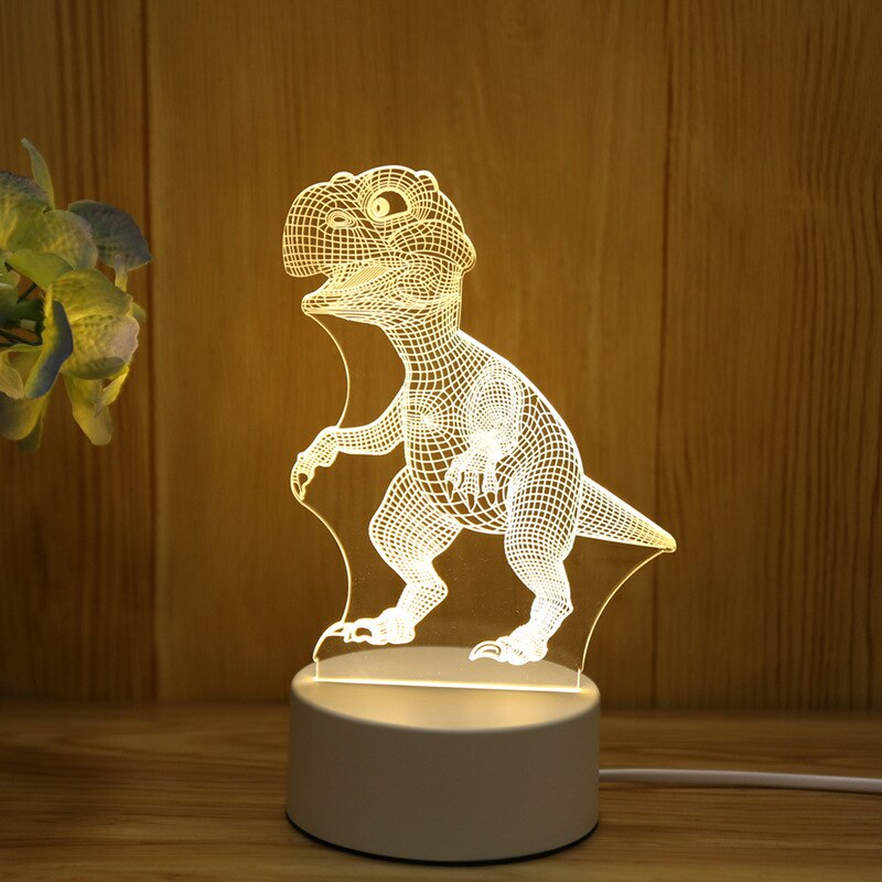 für Freundin Freund 3D Hologramm Lampe USB Acryl Lichter Romantische Liebe Jahrestag Vorhanden Valentinstag: Dinosaurier