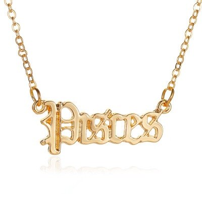 Mode Twaalf Sterrenbeelden Engels Alfabet Ketting Hanger Voor Vrouwen Meisje Accessoires Sieraden: HJ-8