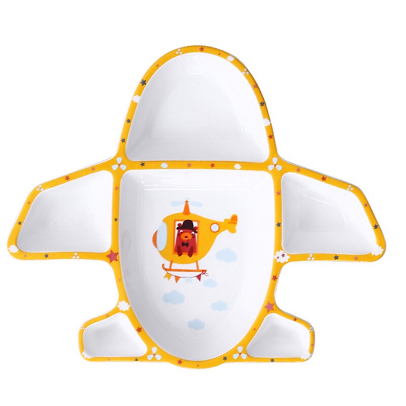 EECAMAIL – assiette colorée de style avion dessin animé, assiette de fruits et légumes, assiette de bol de riz pour enfants, vaisselle auxiliaire