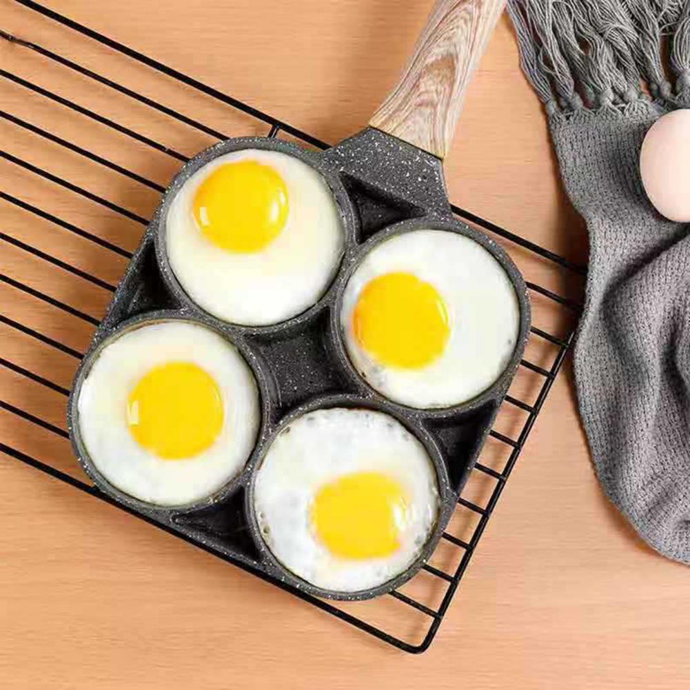 4 Cup Ei Pan Pot Handig Snelle Verwarming 4 Cup Anti-Brandwonden Crepes Pan Voor Frituren Eieren Hamburgers keuken Koken Gereedschap