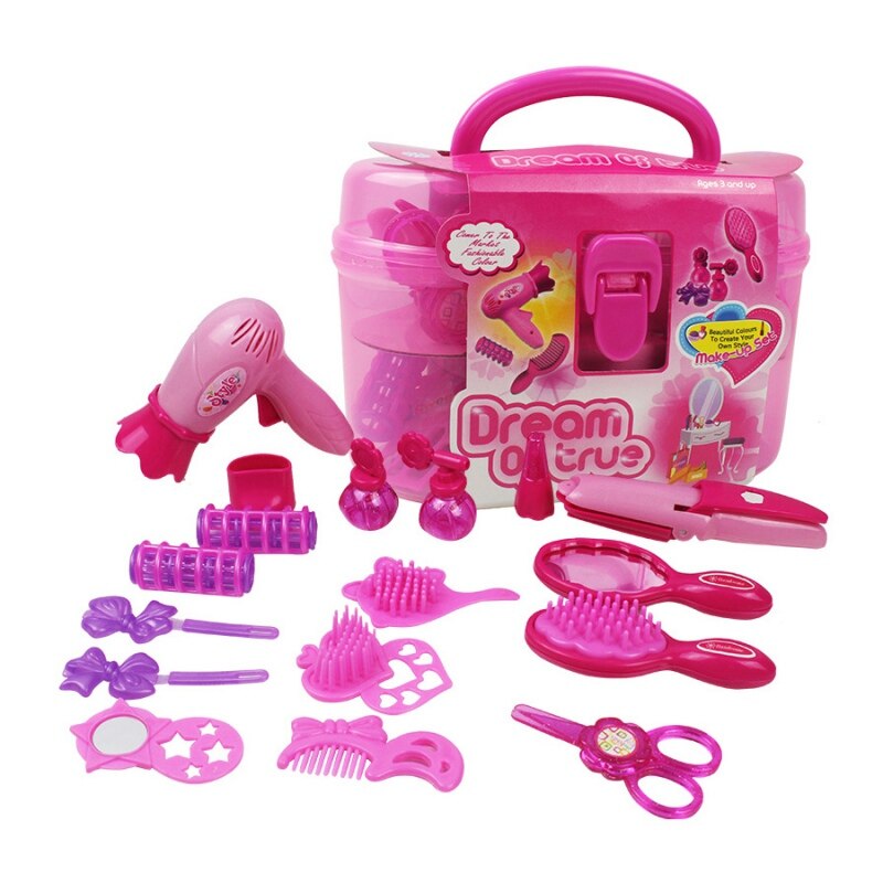 1Set Baby Cosmetics Girls Makeup Set Pretend Play House Toys Comb Mirror Beauty Hair Salon Toy Children Makeup Tools: Default Title