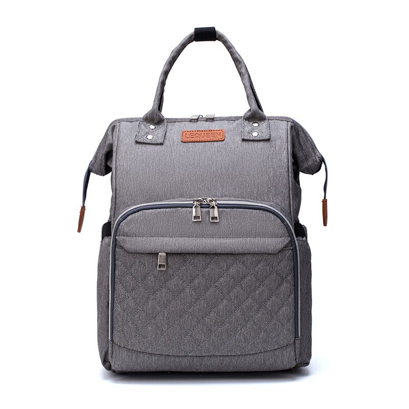 Lequeen – sac à couches pour bébé, sac à dos à bandoulière, multifonctionnel, grande capacité, étanche, rangement d'objets: Flax Grey