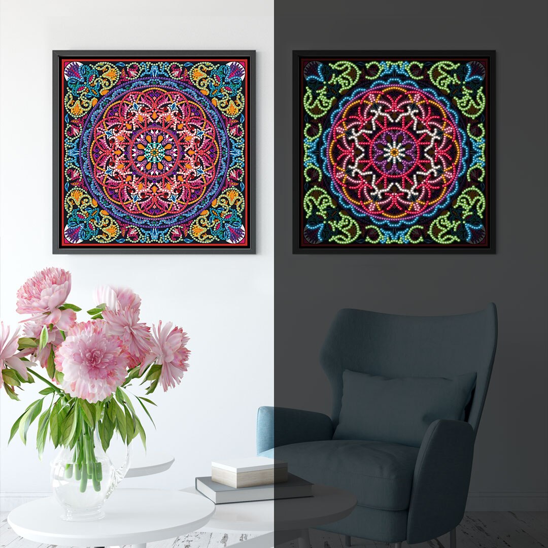 5D Luminous Diamond Painting Butterfly Night Animal Kits for Adults Kids Glow in The Dark Beads Diamond Art Painting Pictures: 07