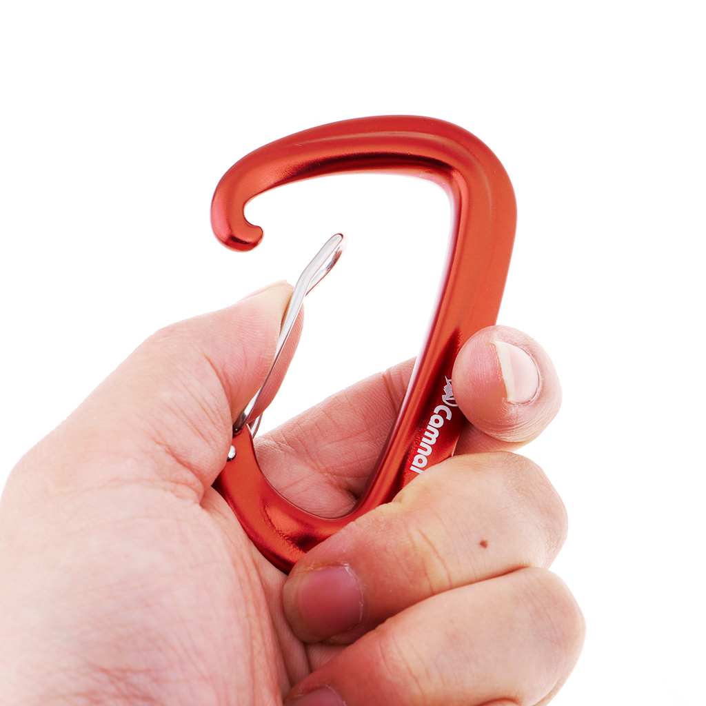 1 st 16kn aluminium wire gate hängmatta säkerhets karbinhake wiregate låsning d typ nyckelring spänne för räddning yoga camping vandring