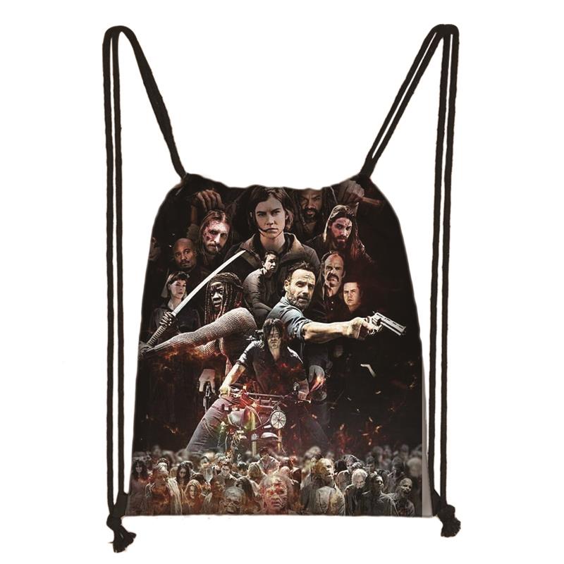 Die Walking Dead Kordelzug Tasche Druck Rucksack Täglichen Casual Jungen Mädchen rucksack Kordelzug Taschen: 005