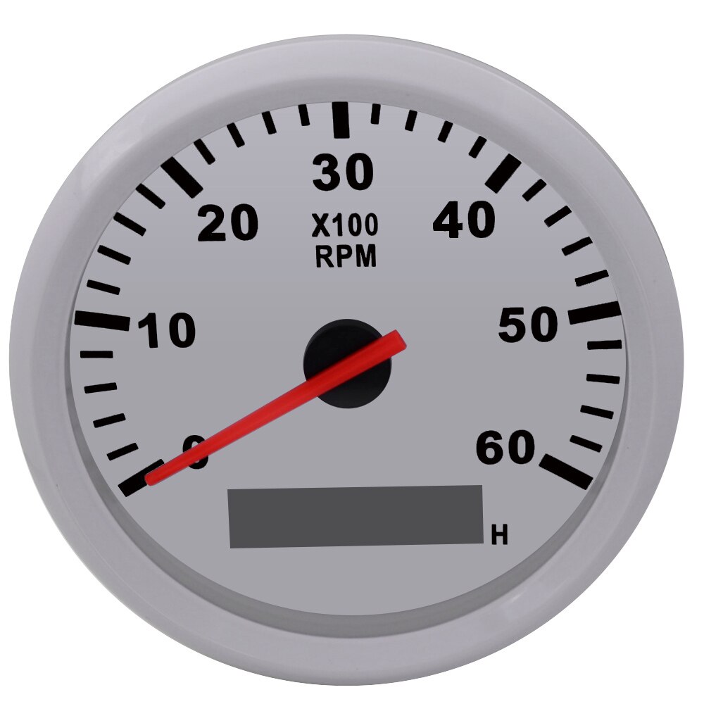 12V/24V Boat Tachometer 3-8K RPM With LCD Hour meter Car Tachometer for diesels Red Backlight Truck Marine Tacho Meter Indicator: WW 0-6KRPM