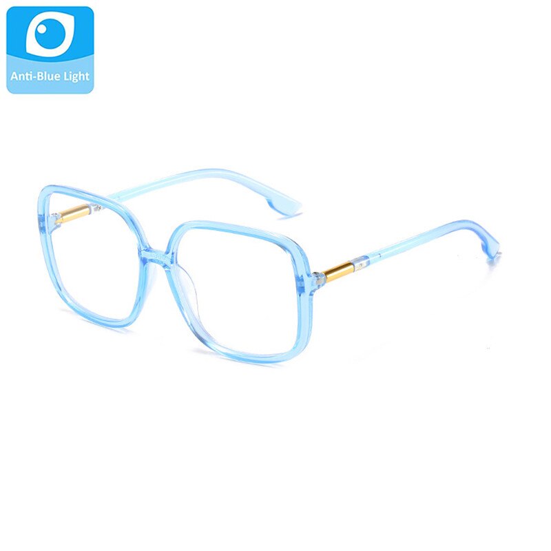 Børn brille ramme barn firkantet ultralette anti blåt lys blokerende briller drenge piger klar linse briller børn: Blå