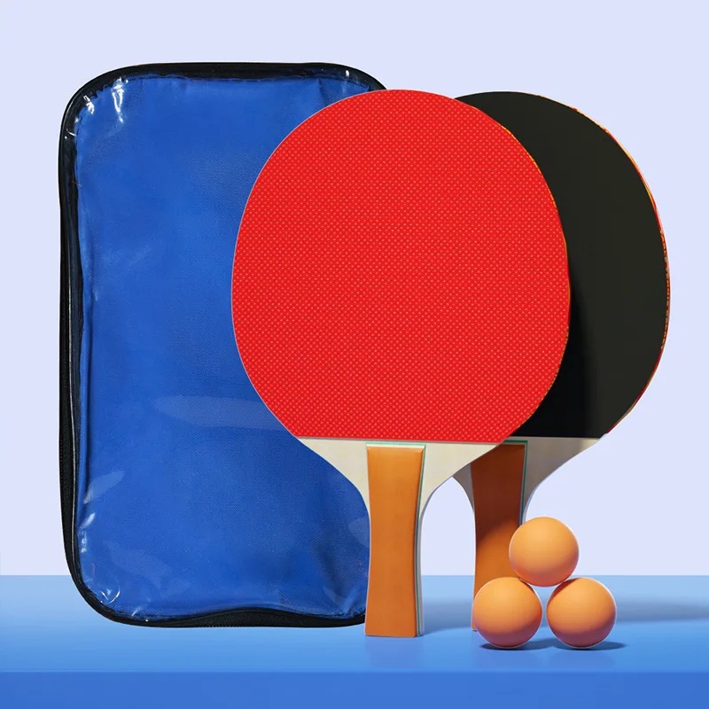 Tischtennisschläger-Set für das Training mit zwei Bürsten und drei Bällen, vertikal und horizontal, geeignet für Eltern-Kind-Interaktionen: Default Title
