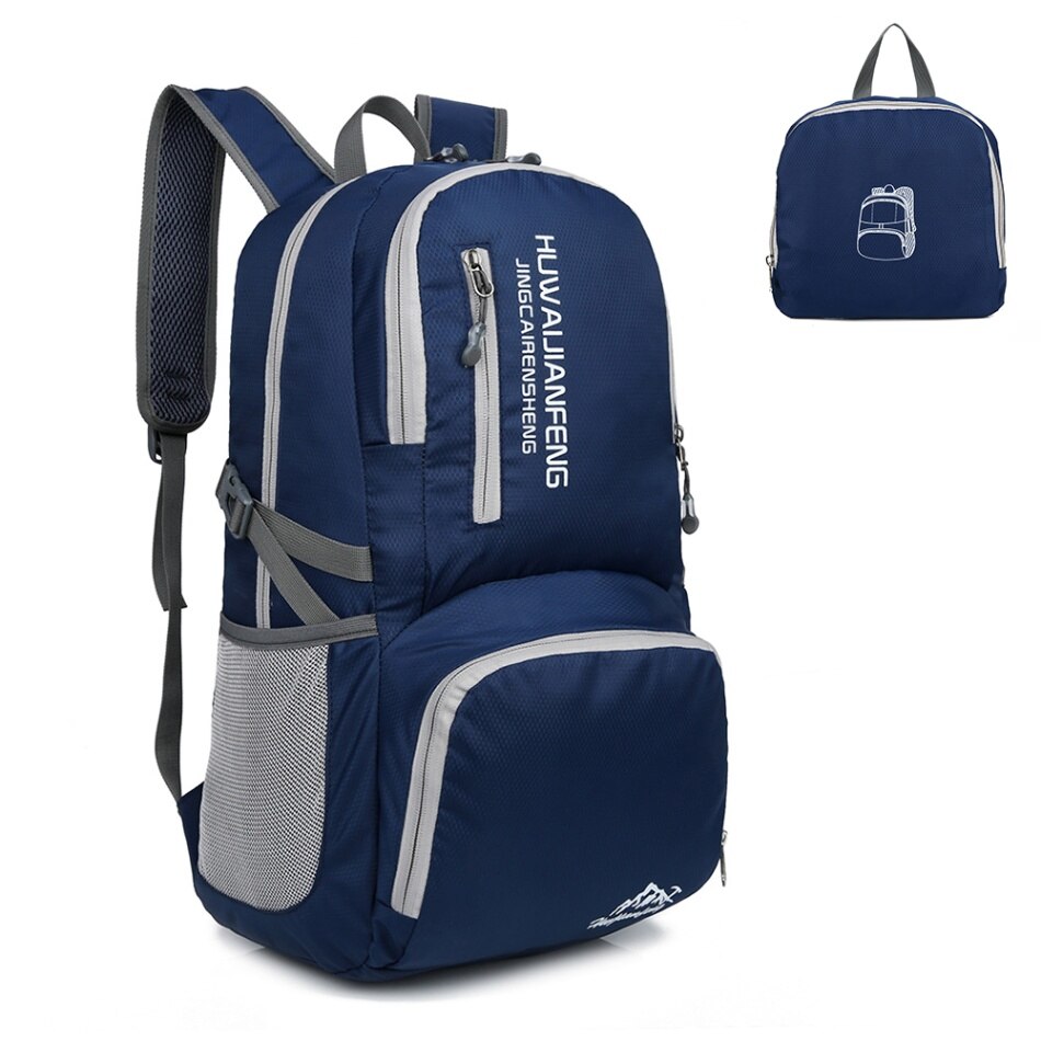 30L Lichtgewicht Opvouwbare Rugzak Waterdichte Outdoor Rugzak Nylon Vrouwen Mannen Fietsen Rugzak Reistas Wandelen Camping Dagrugzak: Donkerblauw