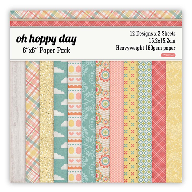 12 Ontwerpen Oh Happy Day Gedessineerde Papier Scrapbooking Papier Pack Handgemaakte Ambachtelijke Papier Ambachtelijke Achtergrond Pad Originele