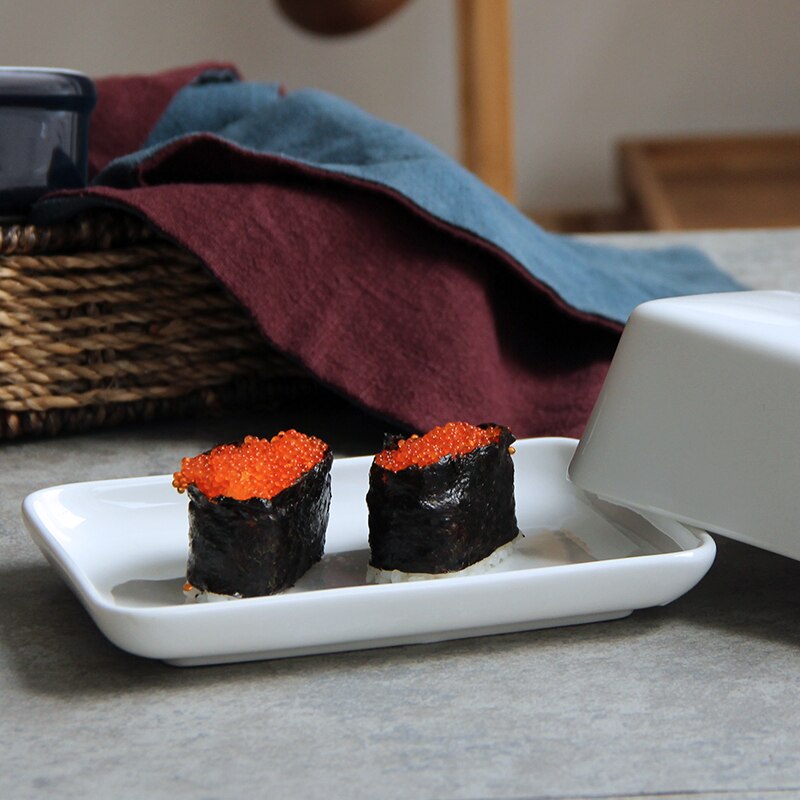 Biały ceramiczny Sushi małe naczynie kompot z owoców z doskonałej kuchni wykwintne dryblingu pokrywa małe naczynie guci guci