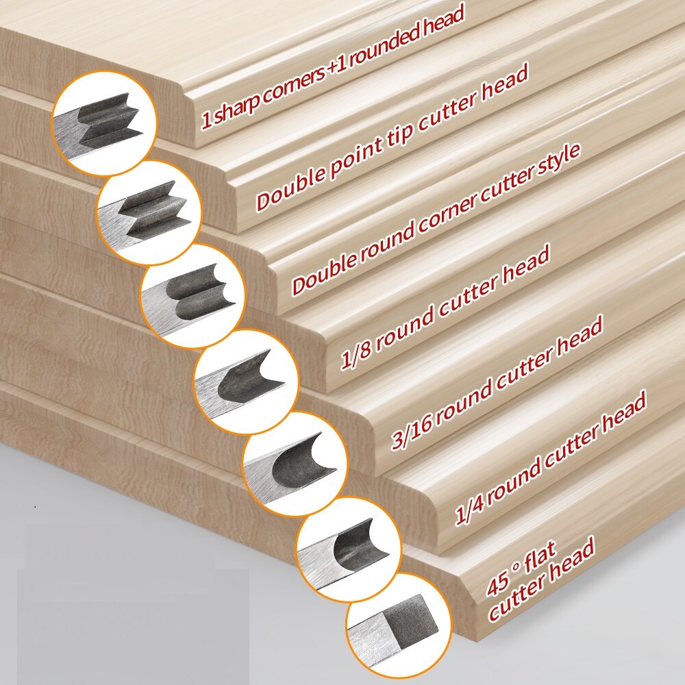 Multi-specification Cutter Head For Woodworking Planer Edge Corner Plane Planer Chamfering Trimming Hand Planer 1 Pcs 7 Pcs: 7 Pcs