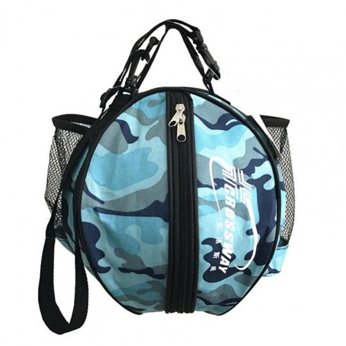 Praktischer basketballhalter, tragbarer volleyballträger, tragbarer, faltbarer fußballrucksack mit ein-schulter-mechanismus: Gräulich blau