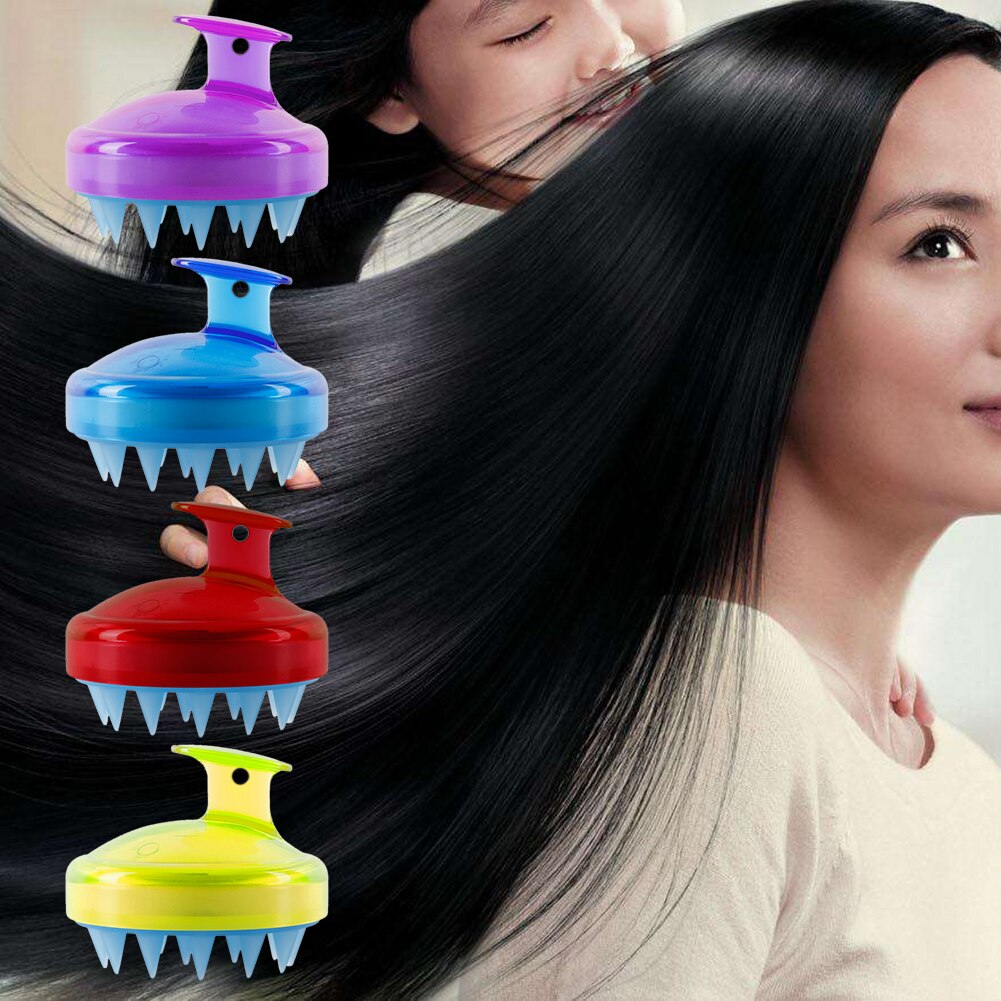 Dropship cabeça de silicone suave escova de massagem de cabelo escova de banho couro cabeludo estimular a massagem do couro cabeludo crescimento do cabelo pente