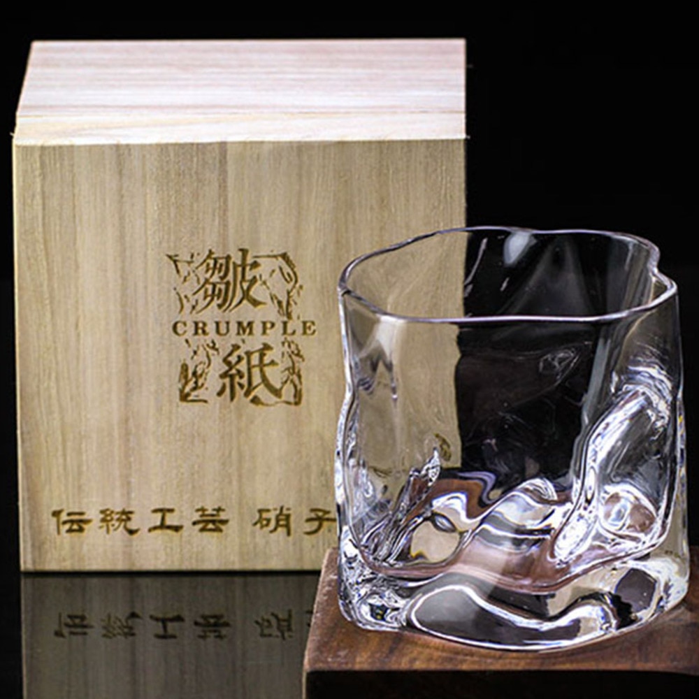 Chamvin edo skjære kopp japansk whisky glass vin cocktailglass krølle sammen papir bar stein kopp med tre eske skudd glass sett
