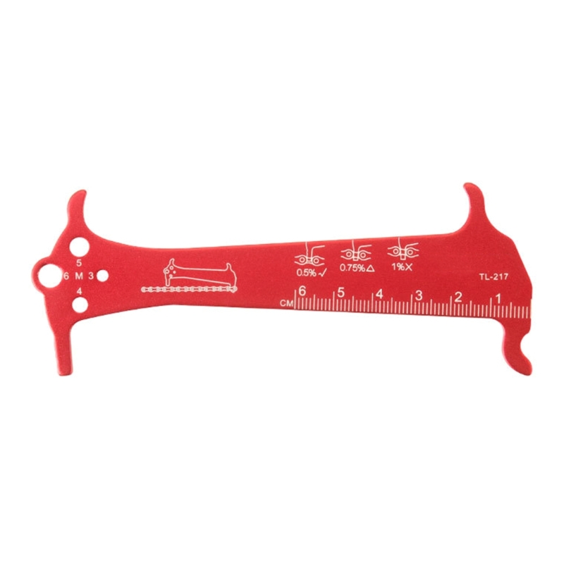 Indicadores desgaste cadena bicicleta carretera, regla medición, herramienta reparación cadena