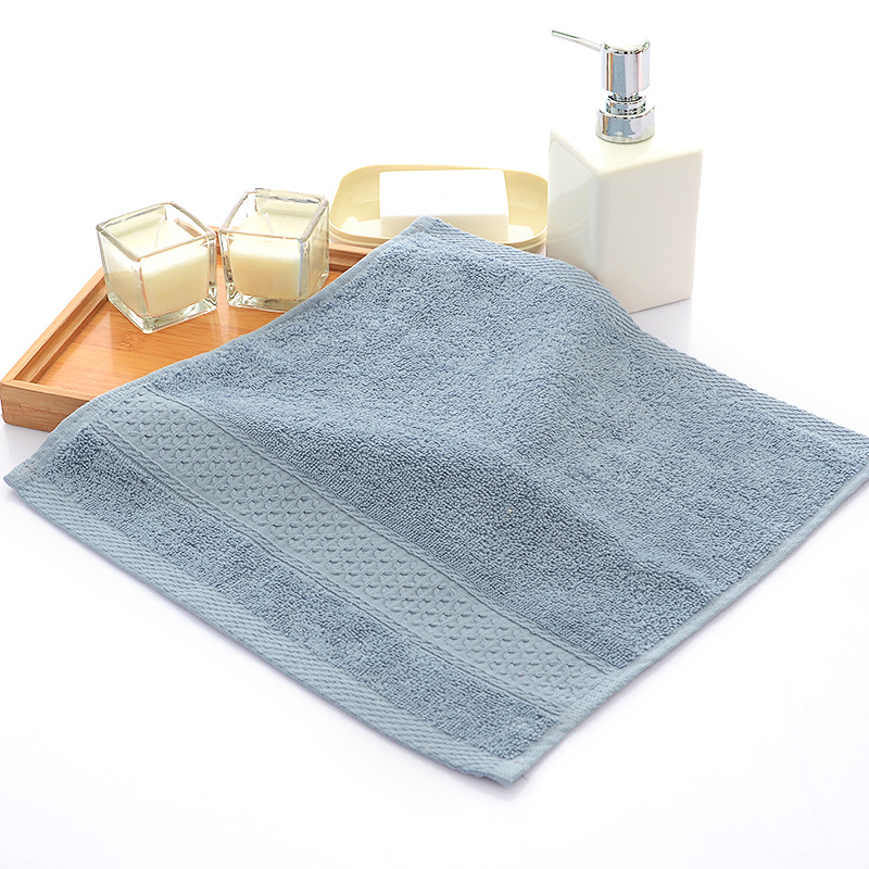 Asciugamano per il viso piccolo in cotone 100% Asciugamani quadrati morbidi per il lavaggio del viso per bambini Panno per il viso per bambini Puro assorbente Cura del viso 34x34 cm Casa: Blu